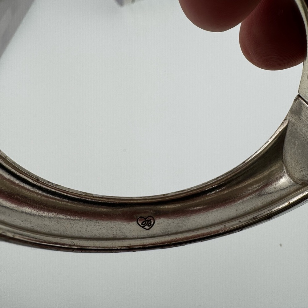 Brighton Silver and Crystal Clamper Style Bracelet Magnetic closure - Picture 3 of 7